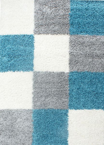 Hochflor Teppich Lux Läufer - 80x150 cm - Türkis