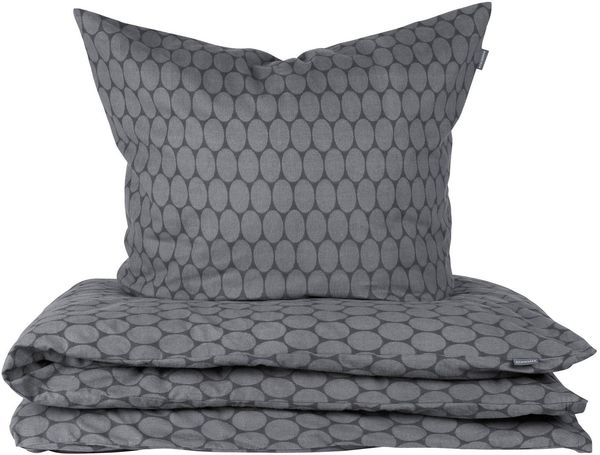 Schiesser Bettwäscheset Drops - Feinbiber - 2-teilig - 135 x 200 cm - Grau