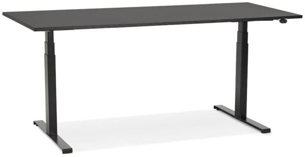 Kadima Design Bürotisch elektrisch höhenverstellbar 65-133 cm | 160x80 cm | ergonomisch schwarz | Arbeitstisch Melaminholz