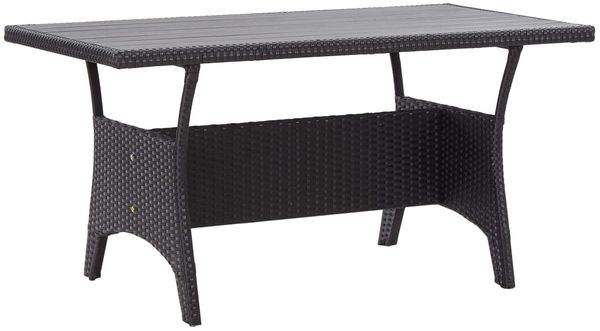 vidaXL Gartentisch Schwarz 120x70x66 cm Poly Rattan 316585
