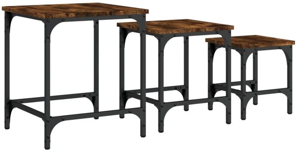 Couchtische, Sofatische 3 Stk. Räuchereiche Holzwerkstoff