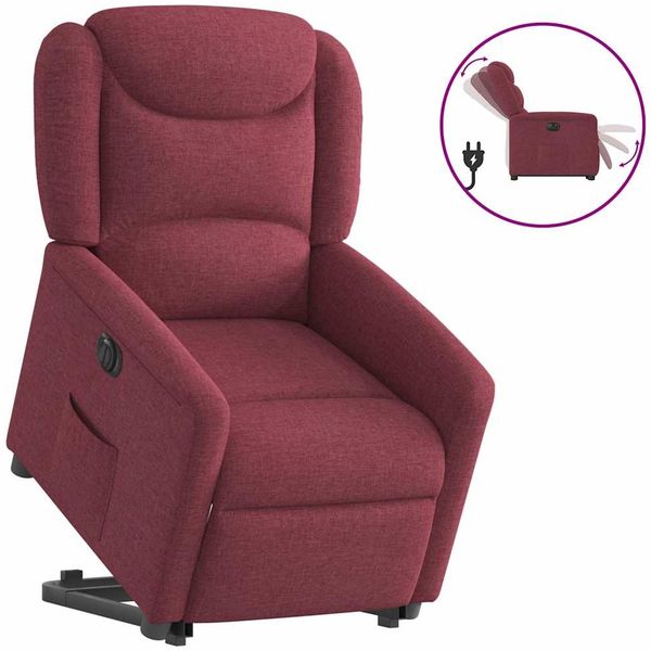 vidaXL Relaxsessel mit Aufstehhilfe Elektrisch Weinrot Stoff 3303217