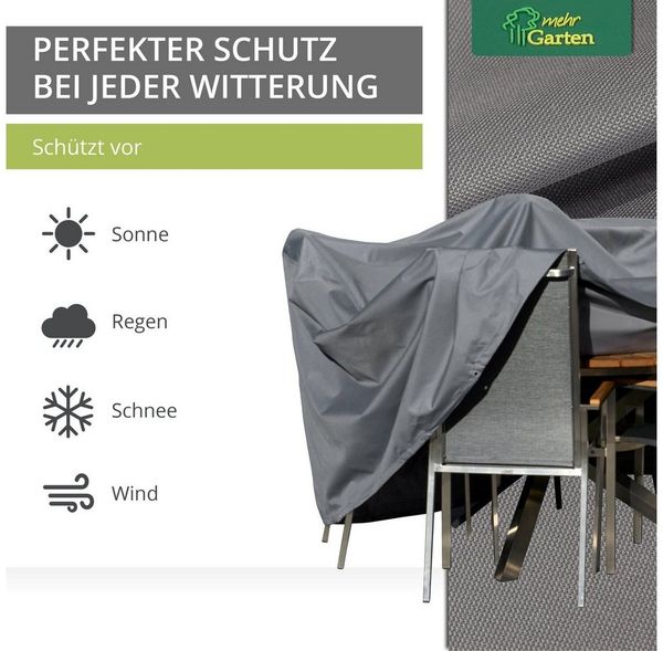 mehr Garten Gartenmöbel-Schutzhülle Premium, Premium Gartenmöbel-Schutzhülle rund: Ø125x94(H) cm I Abdeckung für Ga Bild 3