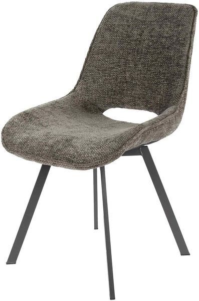 Esszimmerstuhl 4er-Set Tuville Webstoff, modern drehbar, Taupe, weiche Polsterung