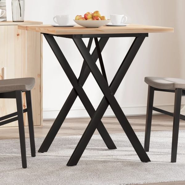 vidaXL Esstisch X-Gestell 70x70x75,5cm Massivholz Kiefer und Stahl 3282759