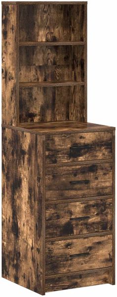 Hochboard, BuffetSchrank, Büroschrank Räuchereiche 40 x 41 x 135 cm Holzwerkstoff