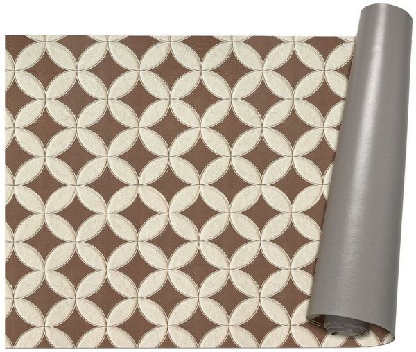 ANRO Küchenläufer abwaschbar Art Deco LADY Läufer pflegeleicht Küchenteppich, Rechteckig, Höhe: 3 mm, robust schmutzabweisend 67x100 cm Vintage Braun robust