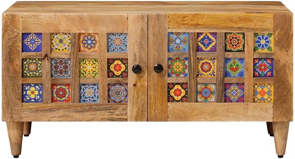 vidaXL Couchtisch Natur 80 x 50 x 40 cm Massivholz Mango 4018265 Bild 3