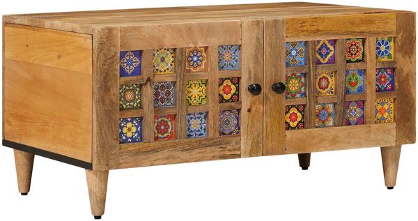 vidaXL Couchtisch Natur 80 x 50 x 40 cm Massivholz Mango 4018265