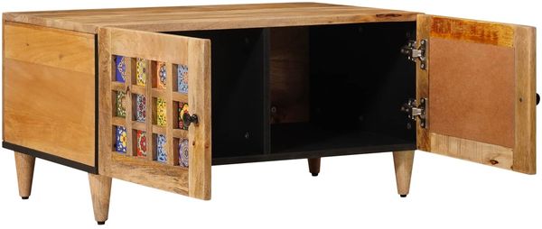vidaXL Couchtisch Natur 80 x 50 x 40 cm Massivholz Mango 4018265 Bild 2