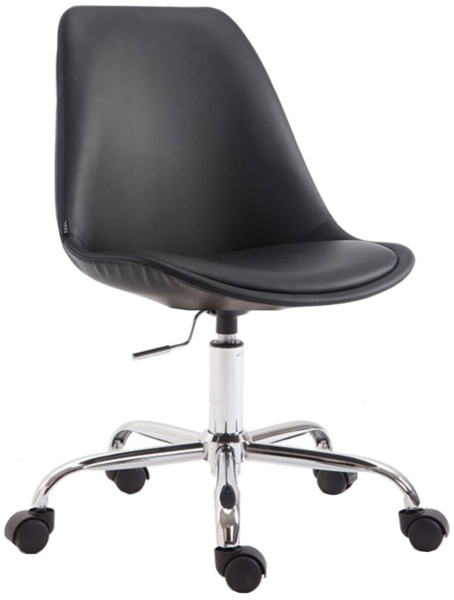 CLP Bürostuhl Toulouse Kunstleder höhenverstellbarer, drehbare und mit Leichtlaufrollen,schwarz