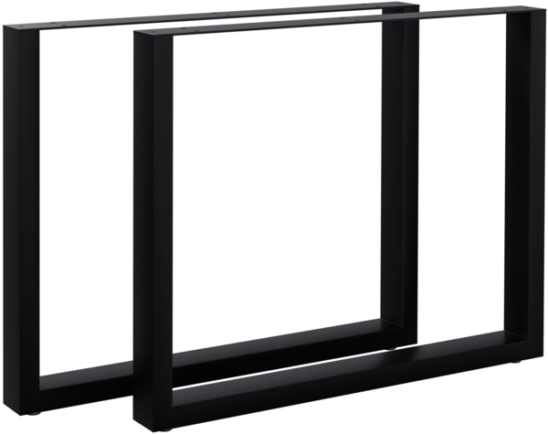 CLP 2er Set Tischbeine Ilkan für DIY-Esstisch Metall pulverbeschichtet bis 400 kg,schwarz 90 cm