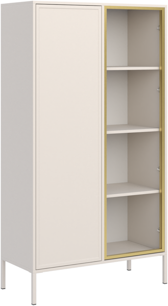 Selsey 'Velveto' Vitrine zweitürig mit Glasfront, 90 cm, Kaschmir
