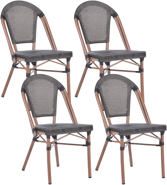 Gartenstuhl 4er Set RIFREDDO Polyrattan Grau