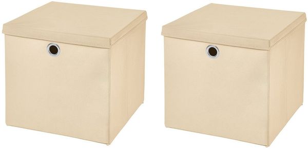 StickandShine Faltbox 2er SET 28 x 28 x 28 cm mit Deckel – perfekt für KALLAX - 19 Farben