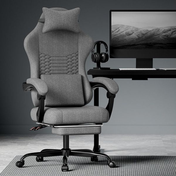 BlingBin Gaming-Stuhl Massage Gaming Sessel mit Fußstütze, PC Stuhl Gamer Stuhl Bürostuhl (1er Set, 1 St), Ergonomisches Design, verstellbare Armlehnen und Rückenlehne