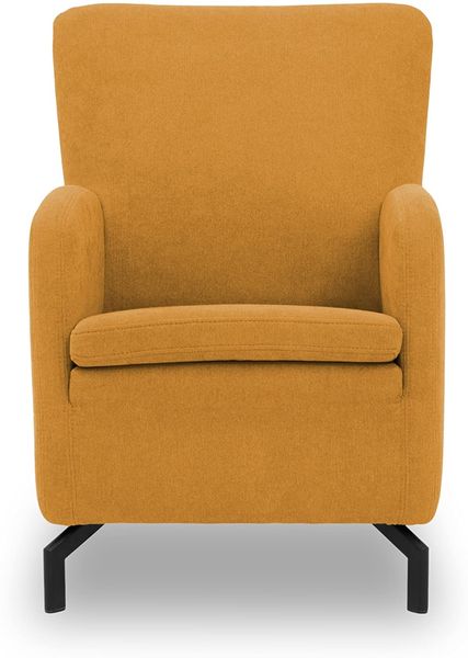 DOMO. collection Sessel Franca, Polstersessel mit hoher Rückenlehne und Metallfüßen, Einzelsessel, Armsessel, 68 x 82 x 93 cm (BxTxH), Mango (braun)