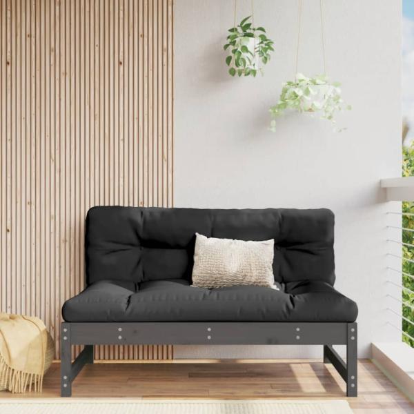 vidaXL Mittelsofa Grau 120x80 cm Massivholz Kiefer 825732