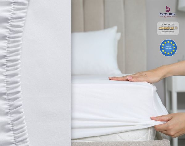 Beautex Spannbettlaken Spannbetttuch Bettlaken aus gekämmter Baumwolle Premium Jersey 160g/m², Jersey, Gummizug: rundum, (1 Stück)