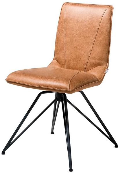 Stuhl Mac, Metall, Mikrofaser, Beige, Braun, 51 x 87 x 63 cm