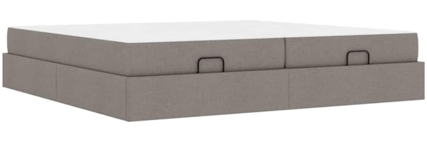vidaXL Bettgestell mit Speicher Taupe 200 x 200 cm Stoff 3399519 Bild 1