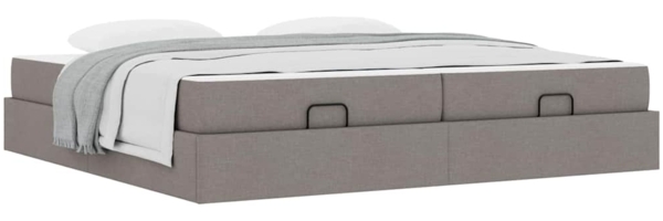 vidaXL Bettgestell mit Speicher Taupe 200 x 200 cm Stoff 3399519 Bild 2