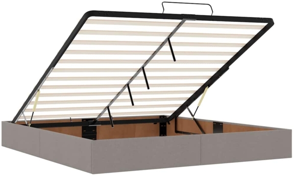vidaXL Bettgestell mit Speicher Taupe 200 x 200 cm Stoff 3399519 Bild 10