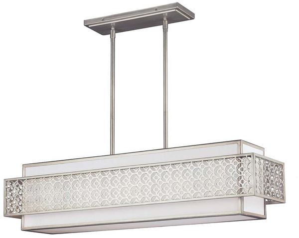 Pendelleuchte, Deckenlampe, Stahl Leinen, L 104,1 cm