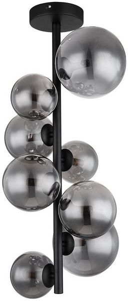 Riha Deckenleuchte Metall Schwarz Matt, 8X G9 Led