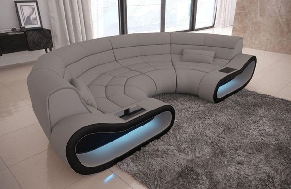 Bigsofa Concept Hellgrau USB in Stoff