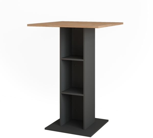 Bartisch Repose Goldkraft Eiche/Anthrazit 75 x 75 cm Vicco