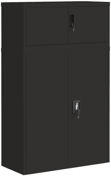 vidaXL Aktenschrank Schwarz 90x40x145 cm Stahl 3188324