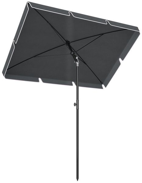 Outsunny Sonnenschirm Balkonschirm, Sonnenschutz, knickbar, Grau, LxB: 198x130 cm, Gartenschirm, Strandschirm, viel Schatten, verstellbare Neigung, Aluminium und Stahl