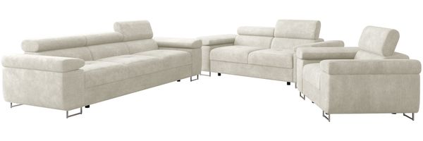 Sofa Set Torezio 3+2+1 mit Einstellbare Kopfstützen (Lumo 55)