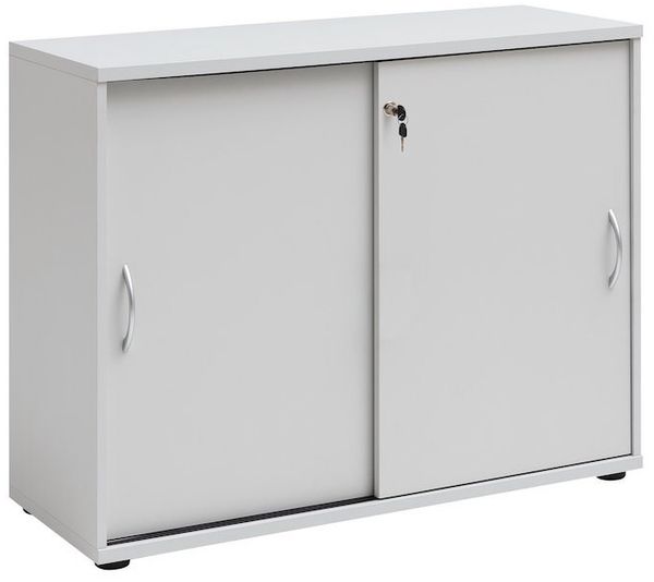 MÖBELPARTNER Aktenschrank Schiebetürenschrank Lion, Small, HxBxT 76x100x40 cm, Lichtgrau