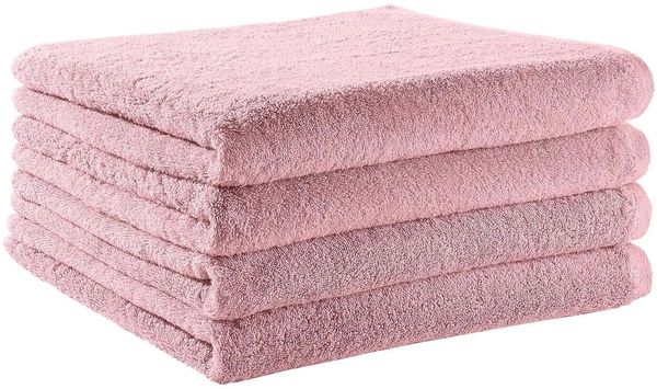 BettwarenShop Handtuch Serie Premium|Duschtuch 4er Pack 70x140 cm| altrosa