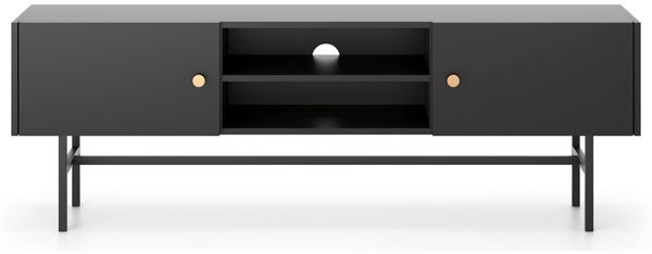 Selsey 'Divenos' TV-Lowboard, schwarz mit Metallbeinen, 52 x 155 x 35 cm Bild 6
