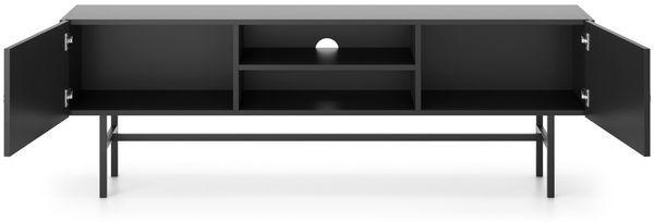 Selsey 'Divenos' TV-Lowboard, schwarz mit Metallbeinen, 52 x 155 x 35 cm Bild 4