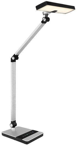 LED Tischleuchte, Touchdimmer, Silber, H 58 cm