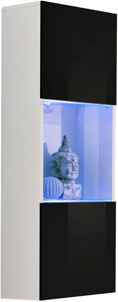 99rooms FLI T22 rechts Vitrine 126x40x29 Weiß Schwarz