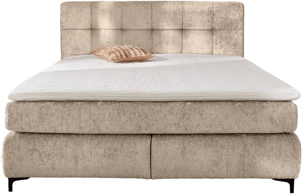 Jockenhöfer 'Beatrice' Boxspringbett, 180x200 cm, Chenille Beige