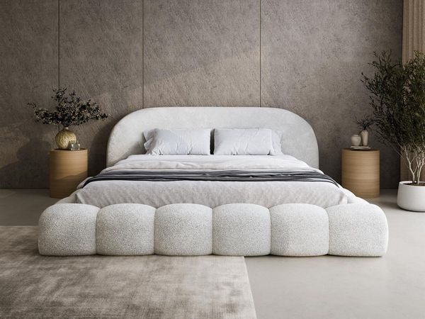 Compleo Polsterbett OMBIS, Wolkenbett mit Bettkasten und Lattenrost, Designer-Bett, MADE IN EU