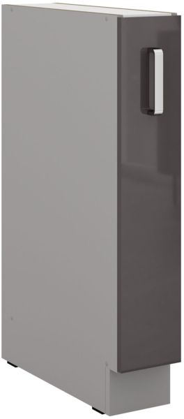 Küche Bianca Grey Hochglanz Grau Unterschrank 15 cm Schrankauszug Küchenschrank