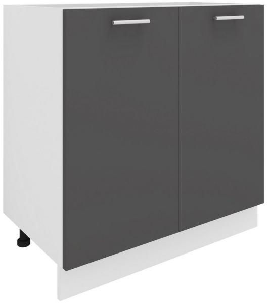 VCM Küchenschrank Breite 80 cm Drehtüren Unterschrank Küche Küchenmöbel Esilo Weiß/Anthrazit