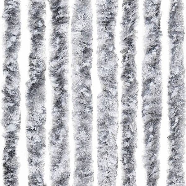 vidaXL Insektenschutz-Vorhang Weiß und Grau 118x220 cm Chenille 315134 Bild 6