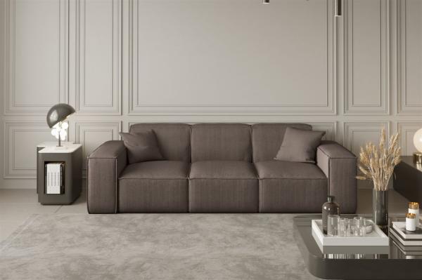 Sofa Designersofa CELES 3-Sitzer in Stoff Scala Taupe