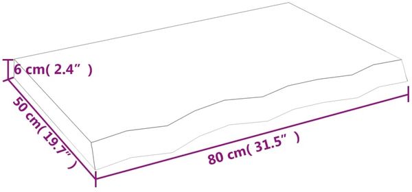 vidaXL Tischplatte 80x50x(2-6) cm Massivholz Eiche Unbehandelt 3156295 Bild 8