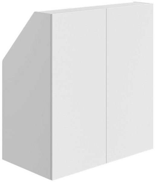 Bellamio Regal Aland Dachschrägenregal 45 Grad-Winkel, Weiß, 90 cm breit mit 2 Türen, verfügbar mit & ohne Türen