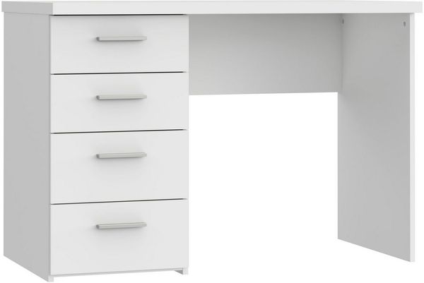 FORTE Net 106 Schreibtisch mit 4 Schubkästen, Holzwerkstoff, Weiß matt, B x H x T: 110x76. 5x60 cm Bild 3