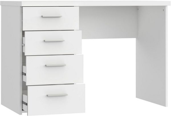 FORTE Net 106 Schreibtisch mit 4 Schubkästen, Holzwerkstoff, Weiß matt, B x H x T: 110x76. 5x60 cm Bild 4
